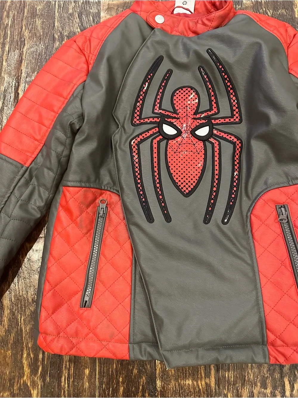 Disney Kids Red and Gray Spider Jacket